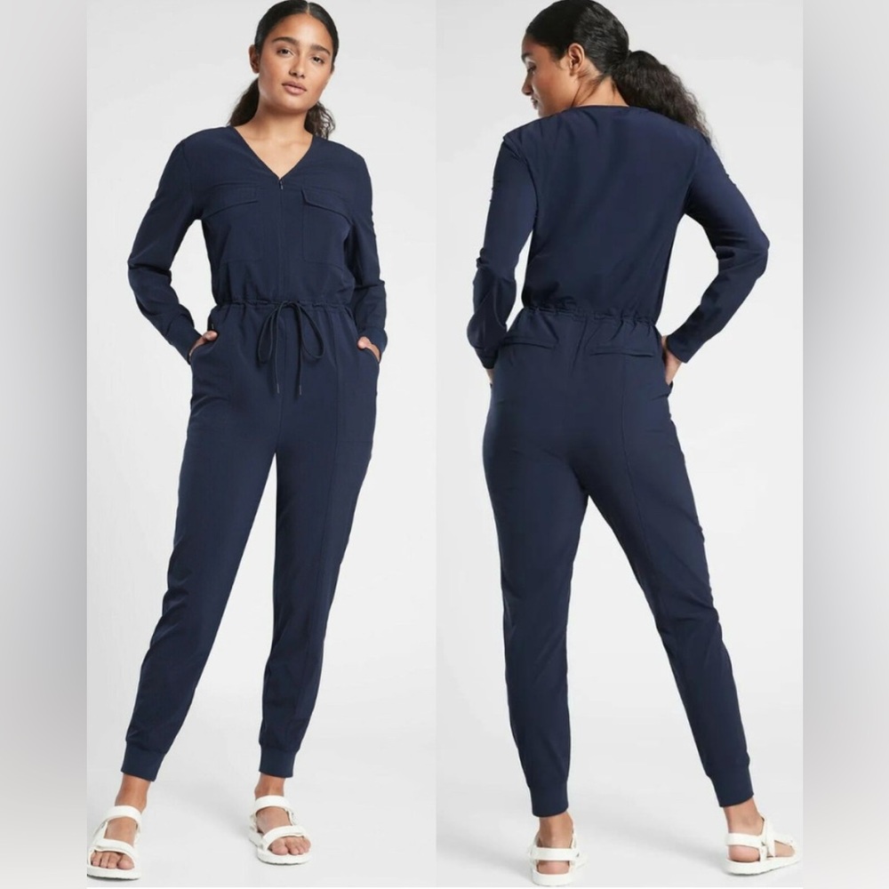 NWT Athleta Navy Blue Zumba Jumpsuit Romper S
